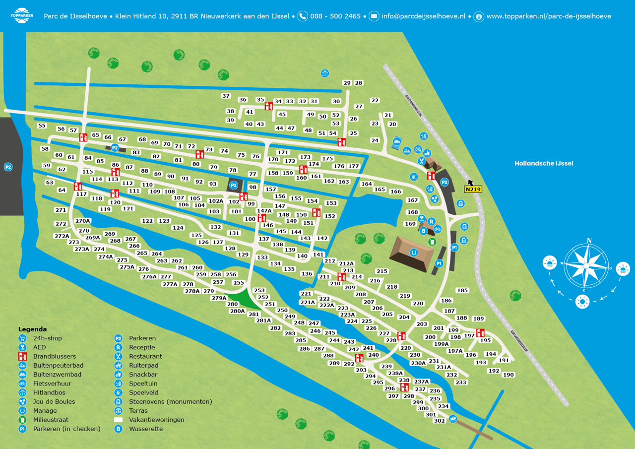 Plattegrond van Parc de IJsselhoeve